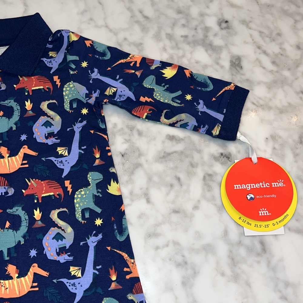 NWT MAGNETIC ME DINO ROMPER - Picture 7 of 8
